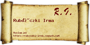 Rubóczki Irma névjegykártya