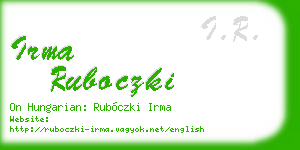 irma ruboczki business card